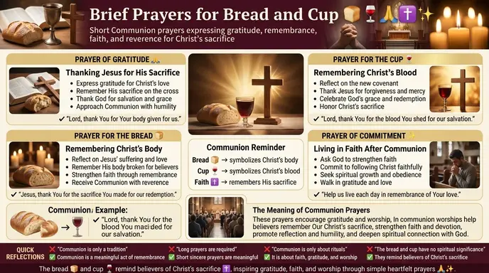 brief prayers for bread and cup