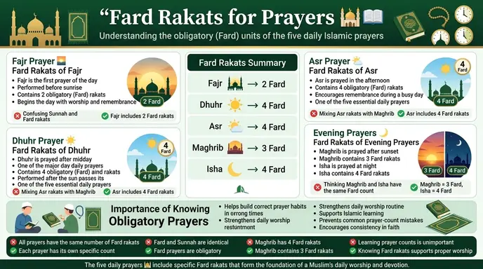 fard rakats for prayers