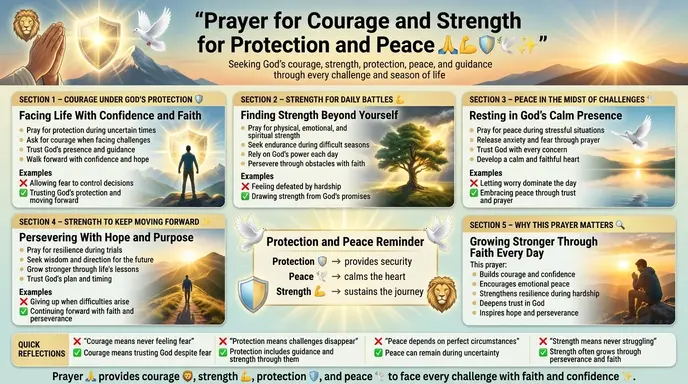 Prayer for Courage and Strength for Protection and Peace