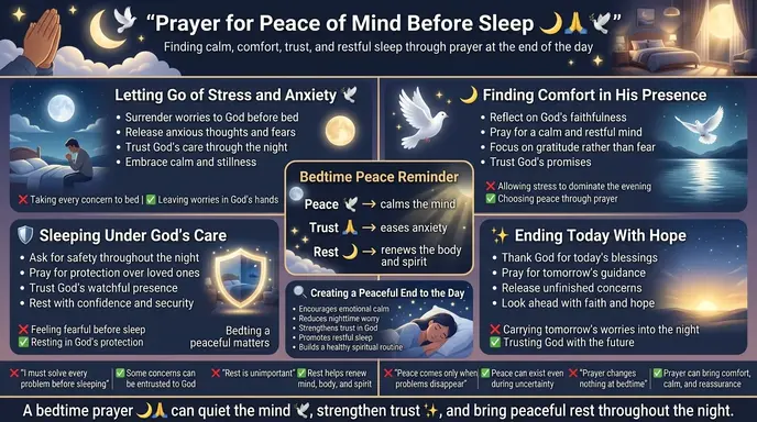 Prayer for Peace of Mind Before Sleep for Protection and Peace