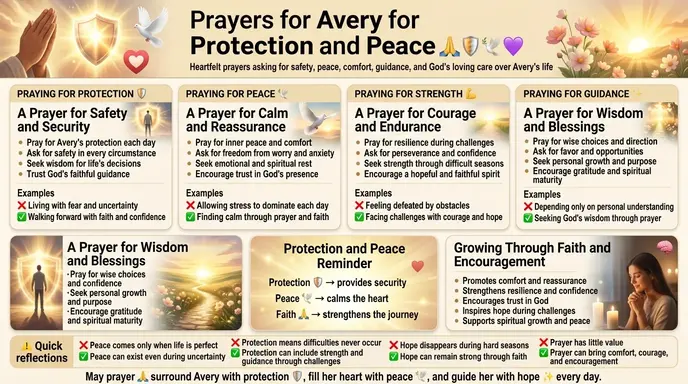 Prayers for Avery for Protection and Peace