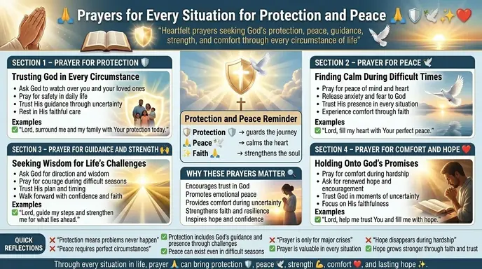 Prayers for Every Situation for Protection and Peace