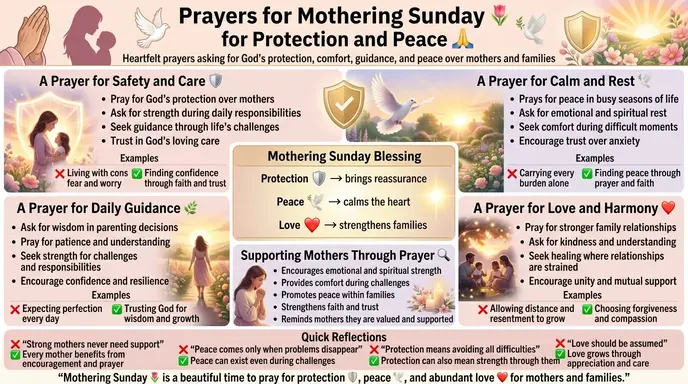 Prayers for Mothering Sunday for Protection and Peace