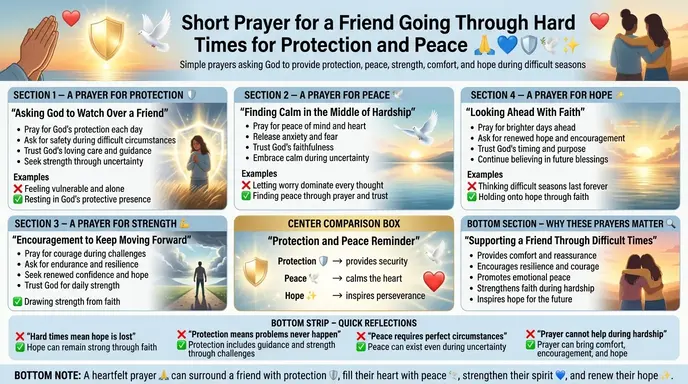 Short Prayer for a Friend Going Through Hard Times for Protection and Peace