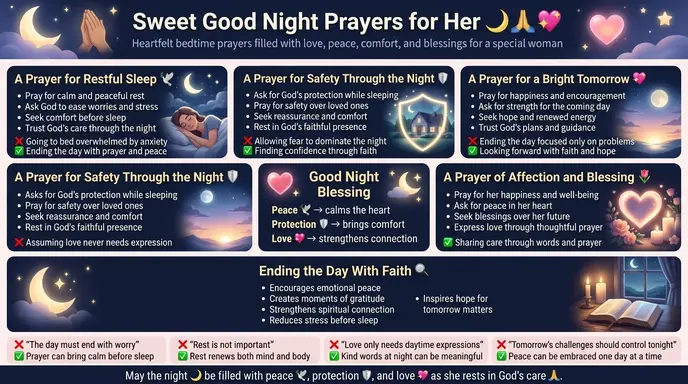 sweet good night prayers for her