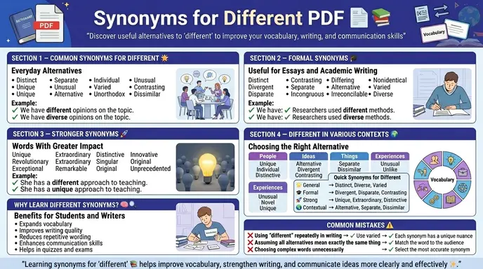synonyms for different pdf