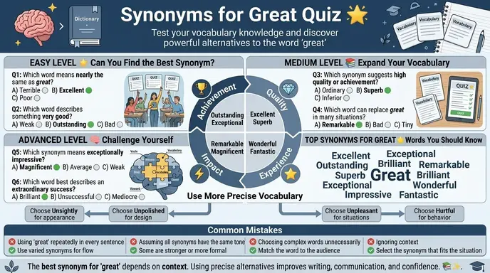 Synonyms for Great Quiz
