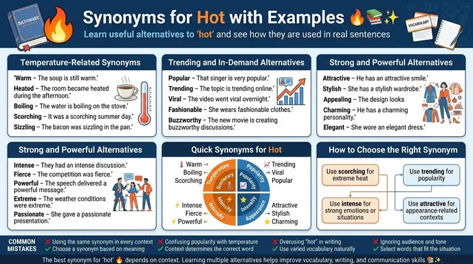 synonyms for hot examples