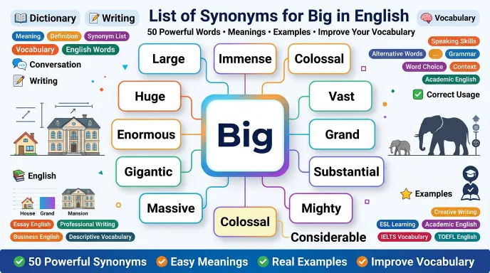 List of Synonyms for Big in English