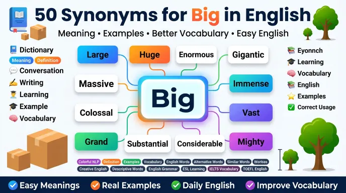 synonyms for big in english