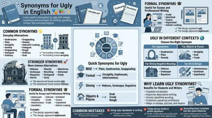 synonyms for ugly in english